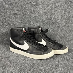 Nike Blazer Mid Black White Vintage Style Sneakers Men’s US 8 BQ6806-002 Leather